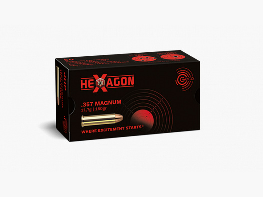 GECO HEXAGON .357MAG - 11,7G./180GRS. - 50 SCHOTEN