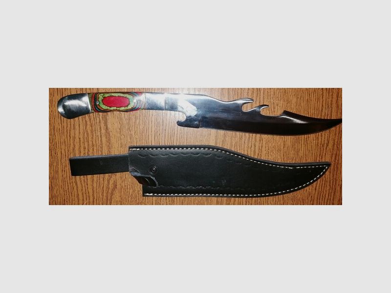 Größe Jagdmesser mit Kunstledertasche 420 mm lang