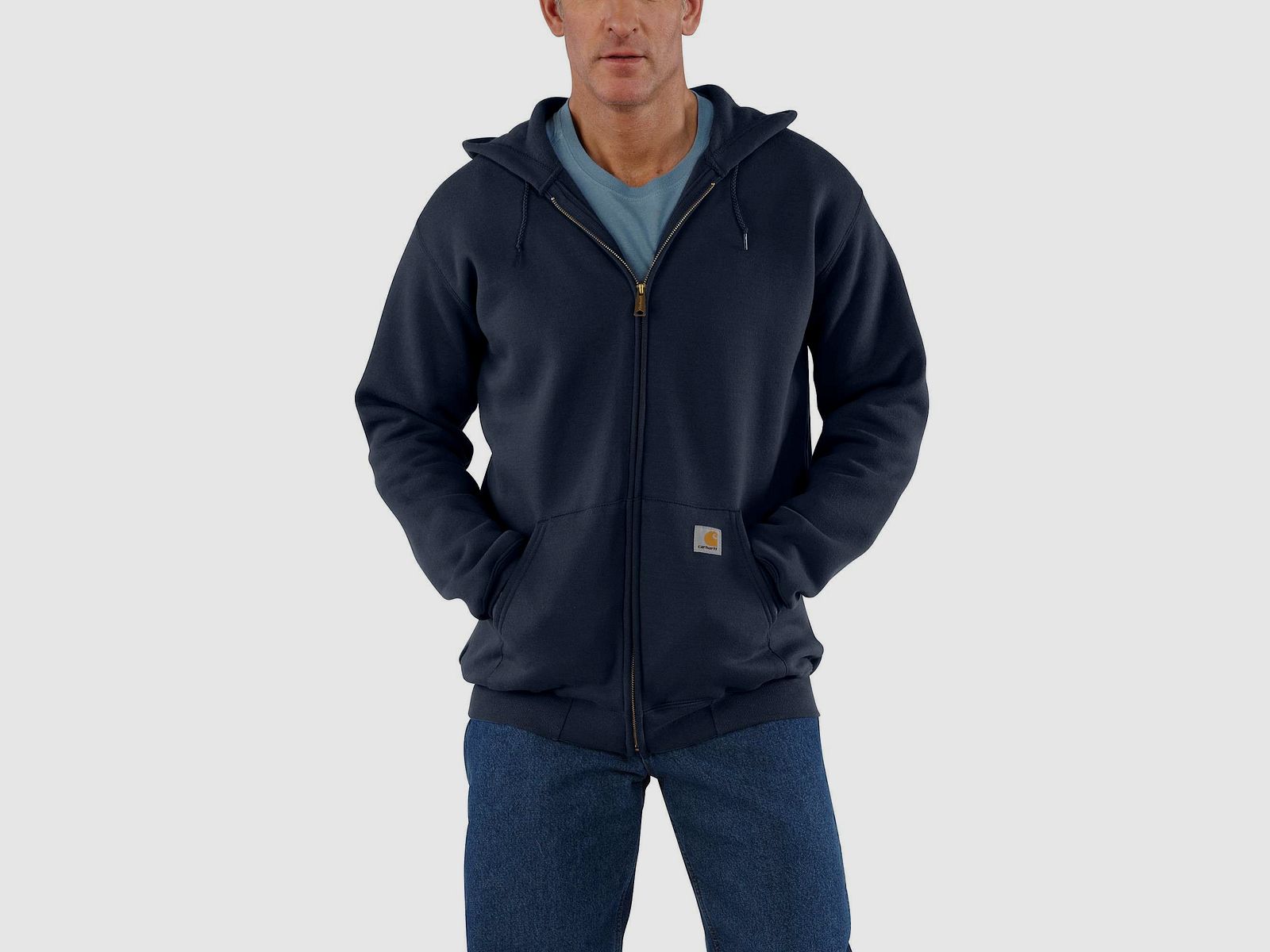 Carhartt Zip Up Hoodie Mens New Navy L