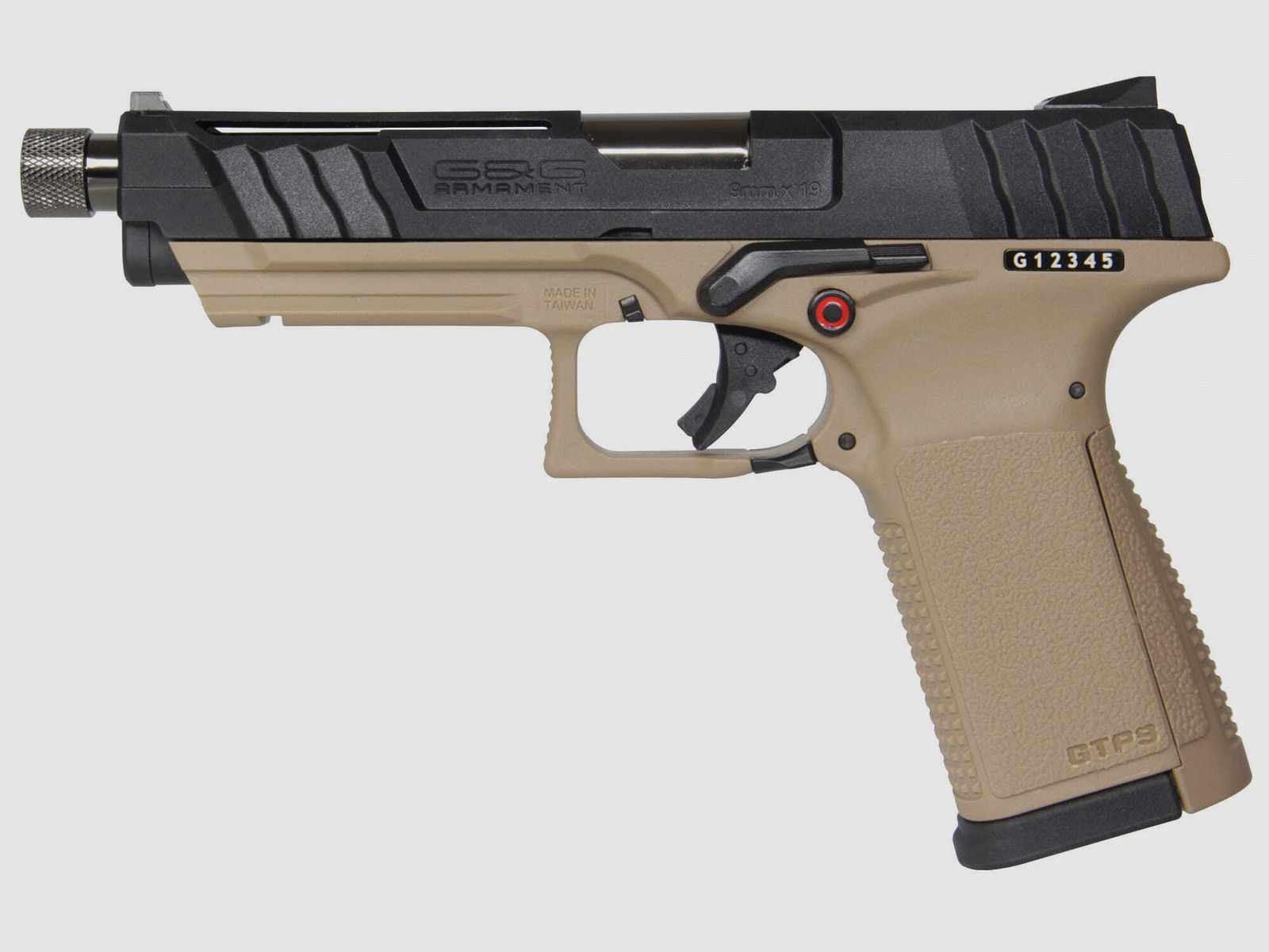 REPLIK GBB PISTOLE GTP9 GAS 0,9J TAN UND SCHWARZ, Bild 1 von 2