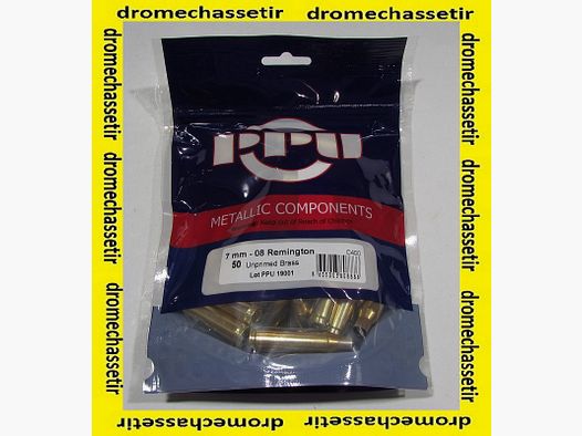 lot de 50 douilles laiton Partizan Calibre 7-08 Remington, amorcage boxer
