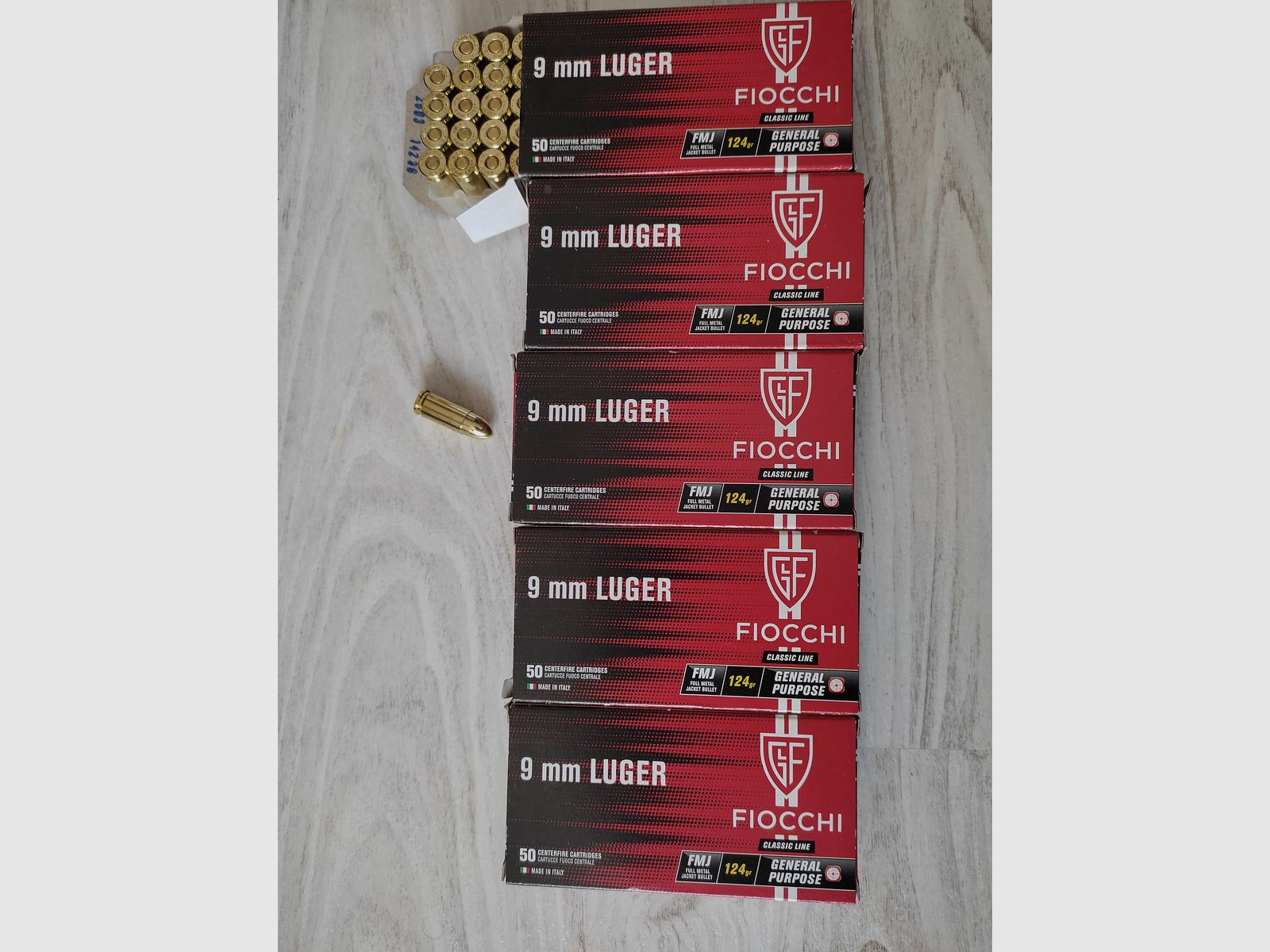 Fiocchi 9mm Luger 124gr FMJ Classic Line 250 Stück