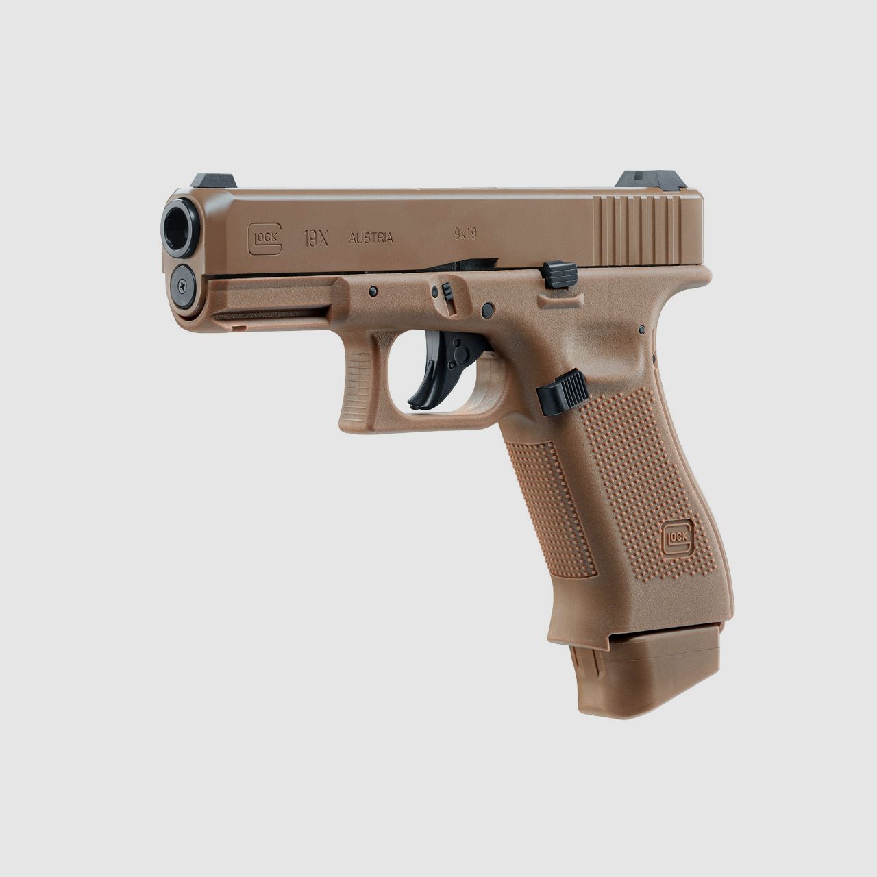 CO2 Softairpistole Umarex Glock 19X Blow Back, Coyote Tan, Kaliber 6 mm BB (P18)