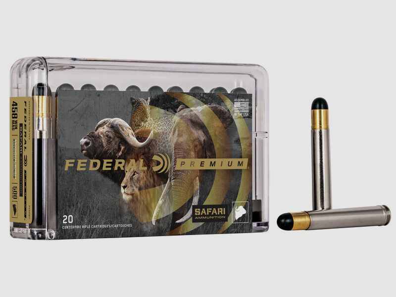 Federal Premium Safari Woodleigh Hydro Solid .458 Win. Mag. 500GR solid RN 20 cartucce