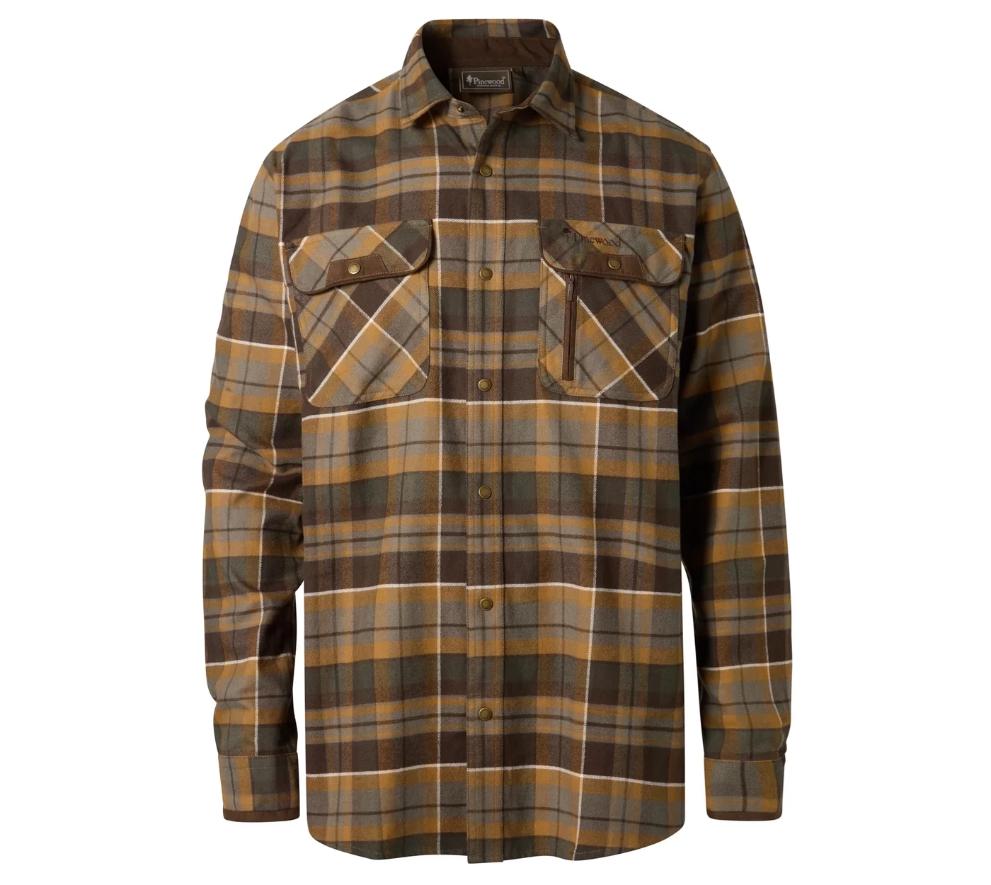 Koszula Pinewood Prestwick Exclusive 9428 - Dark Brown/Dark Sandstone