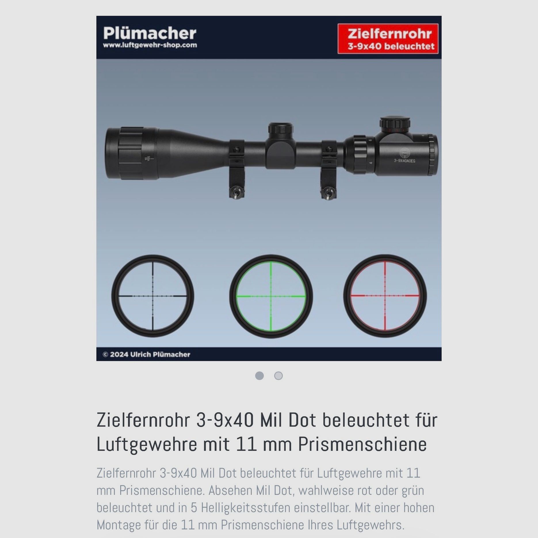 Weihrauch HW 97 K 5,5 Export Feder + Zielfernrohr + Reinigungsset