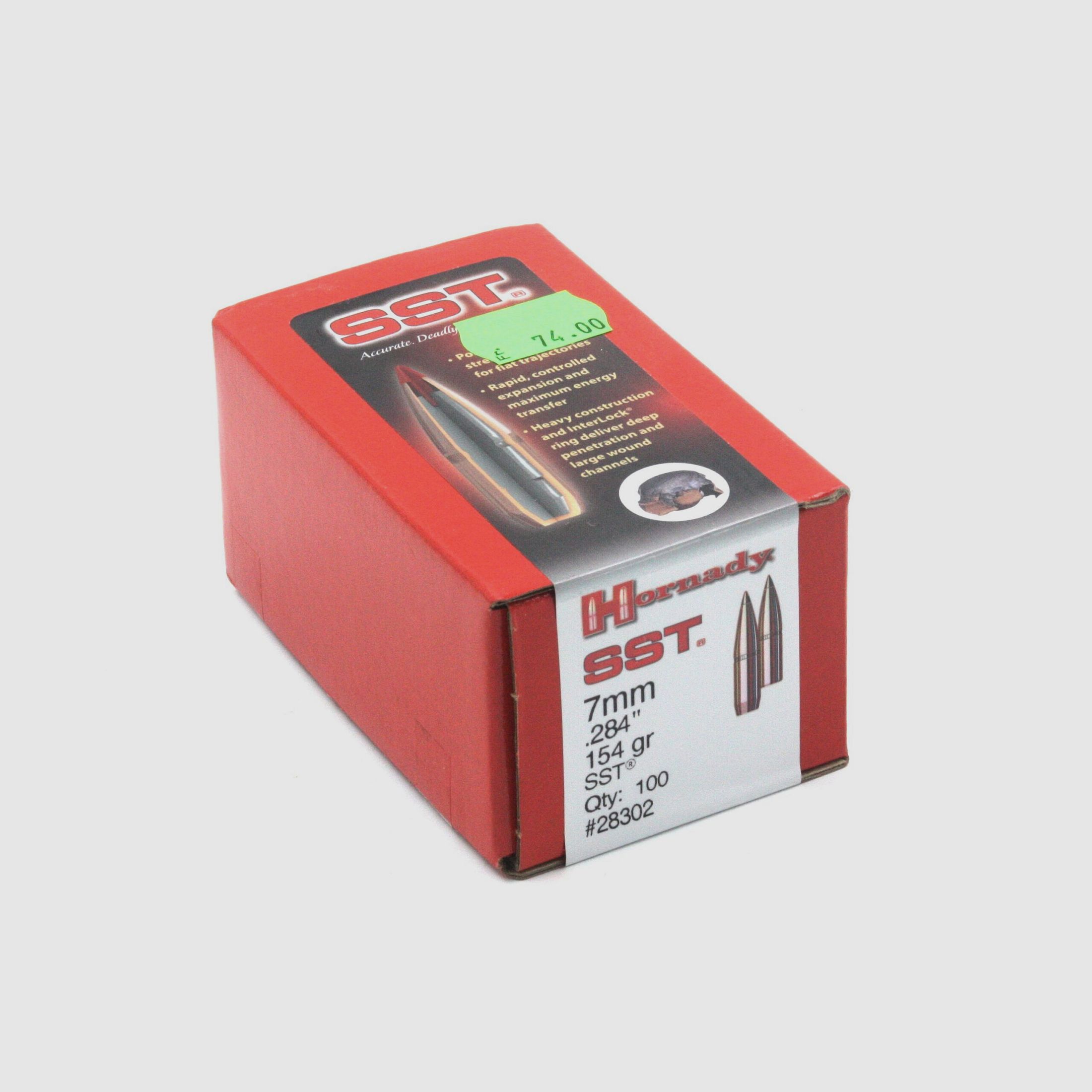 Büchsengeschosse, Hornady .284 SST, 154gr, 100 Stk, 7×64