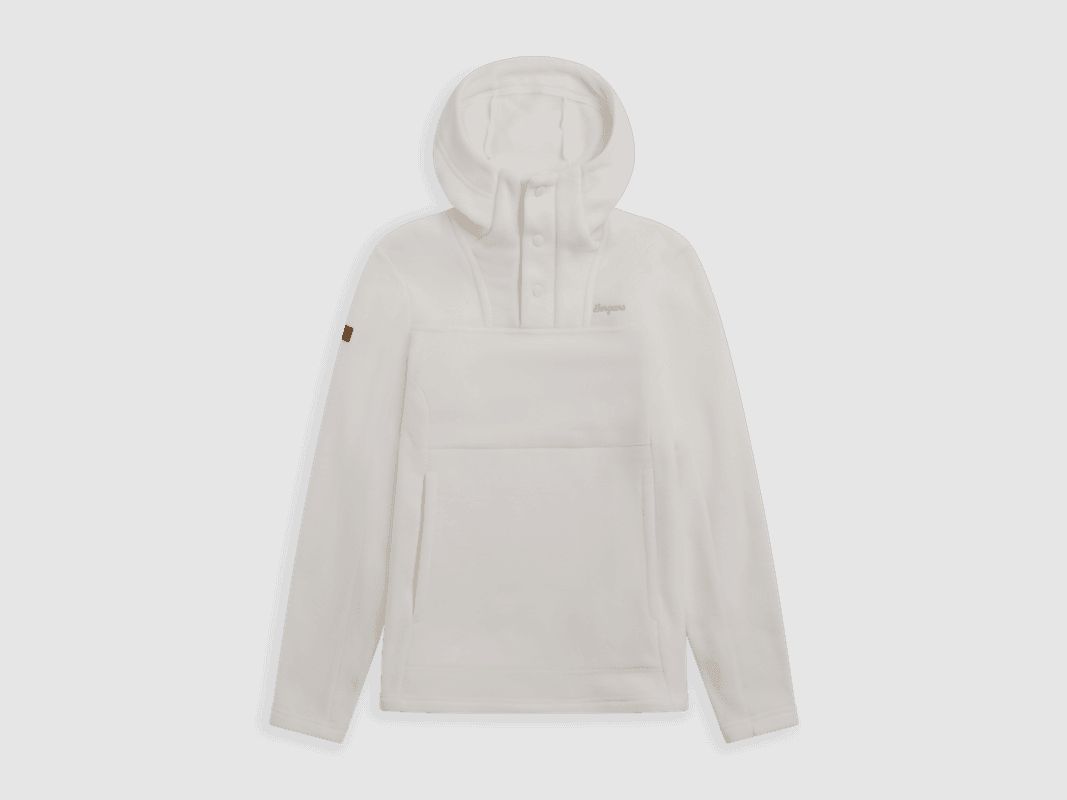 Bergans Hareid Fleece Hoodie Dames Vanille Wit S