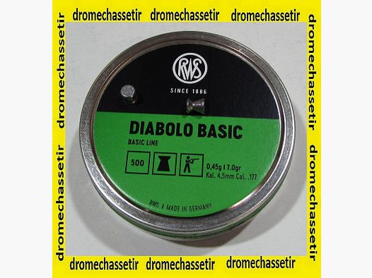 BOX 500 PELLETS CAL. 4.5MM RWS diabolo basic 0.45 GRAM