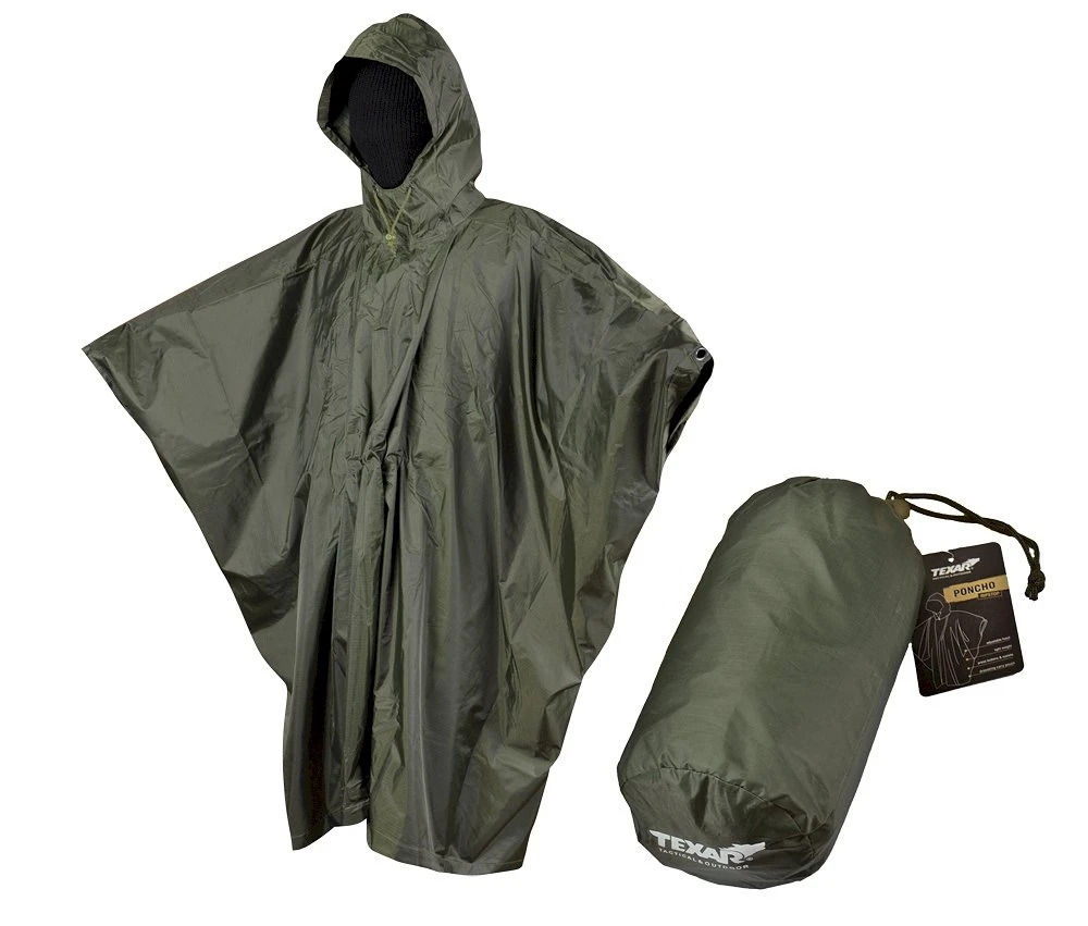 Poncho impermeable Rip-Stop Texar, verde oliva