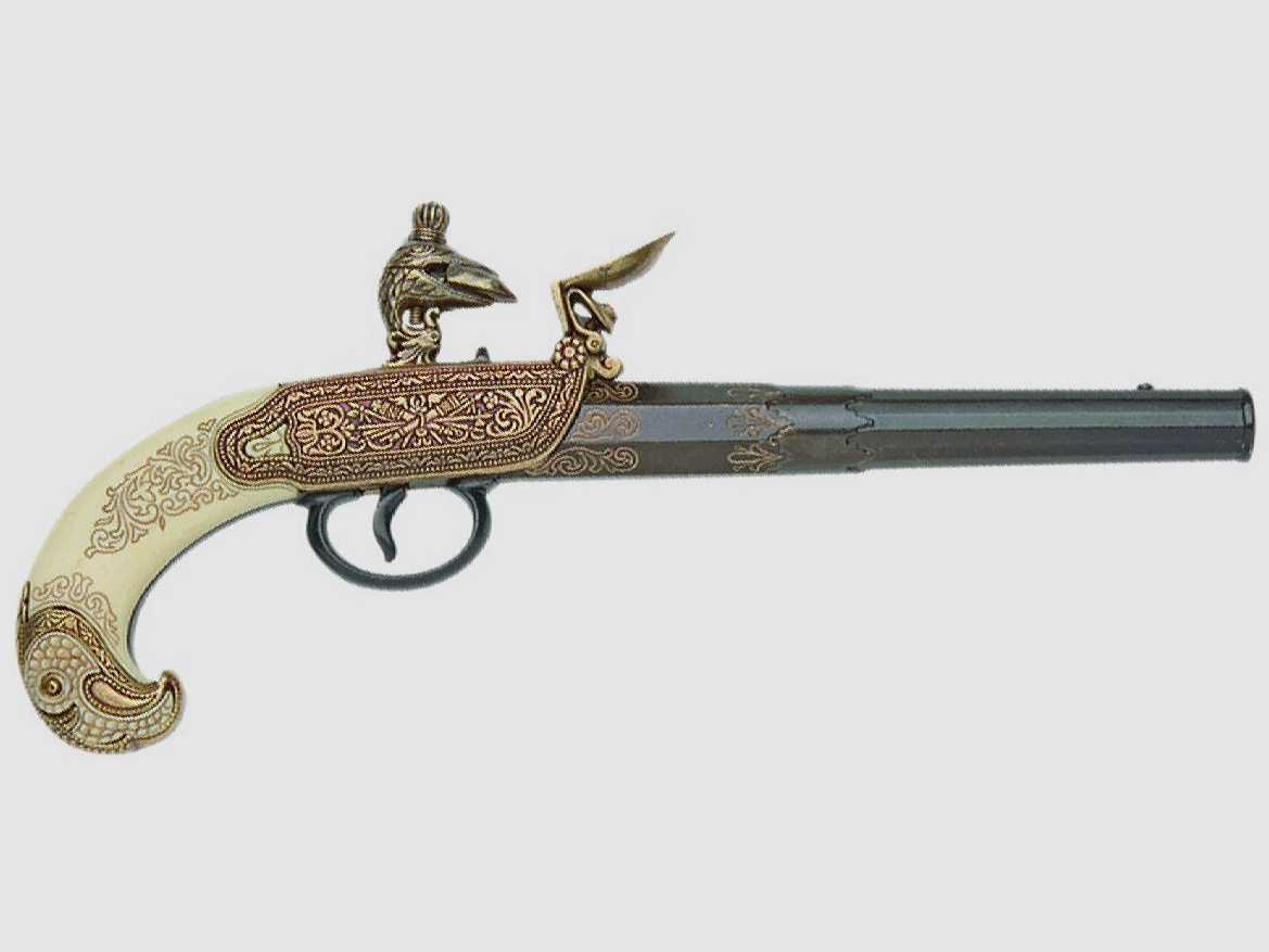 Pistola de chispa rusa siglo XVIII