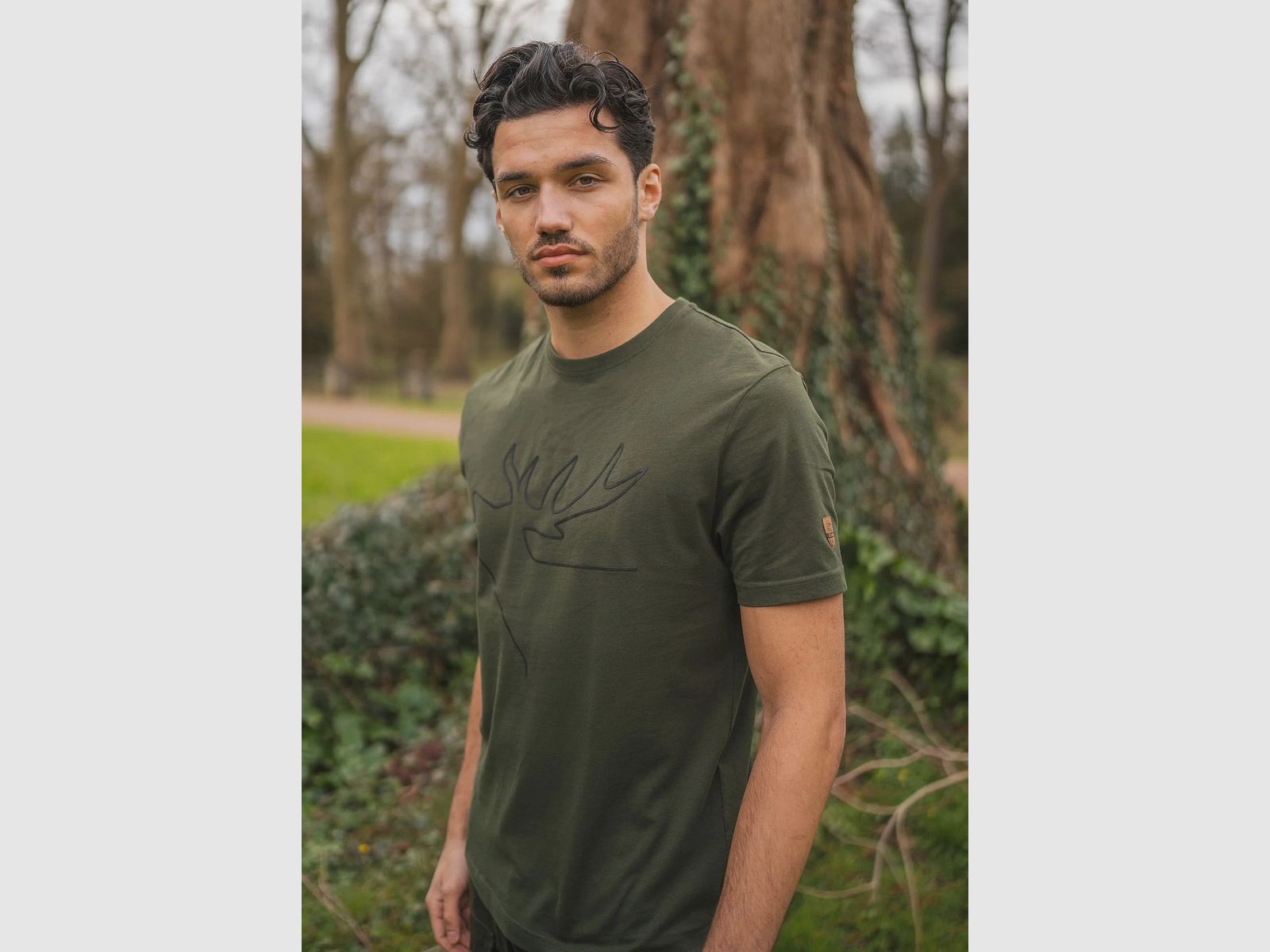 OS Trachten T-shirt avec cerf vert, image 4 sur 5