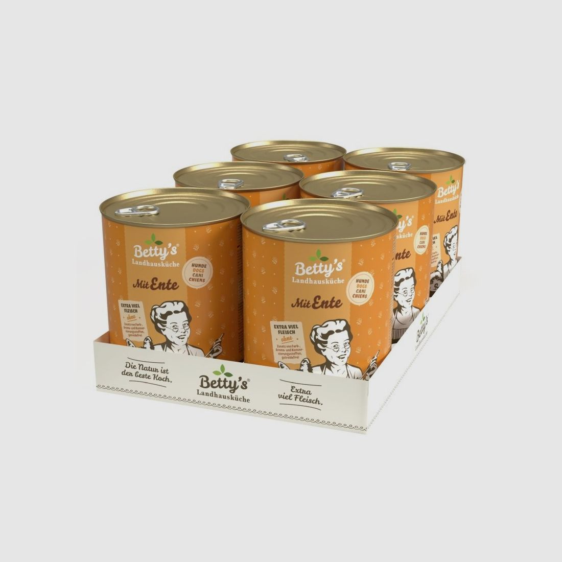 Betty`s Landhausküche Hundefutter mit Ente 6x 800g