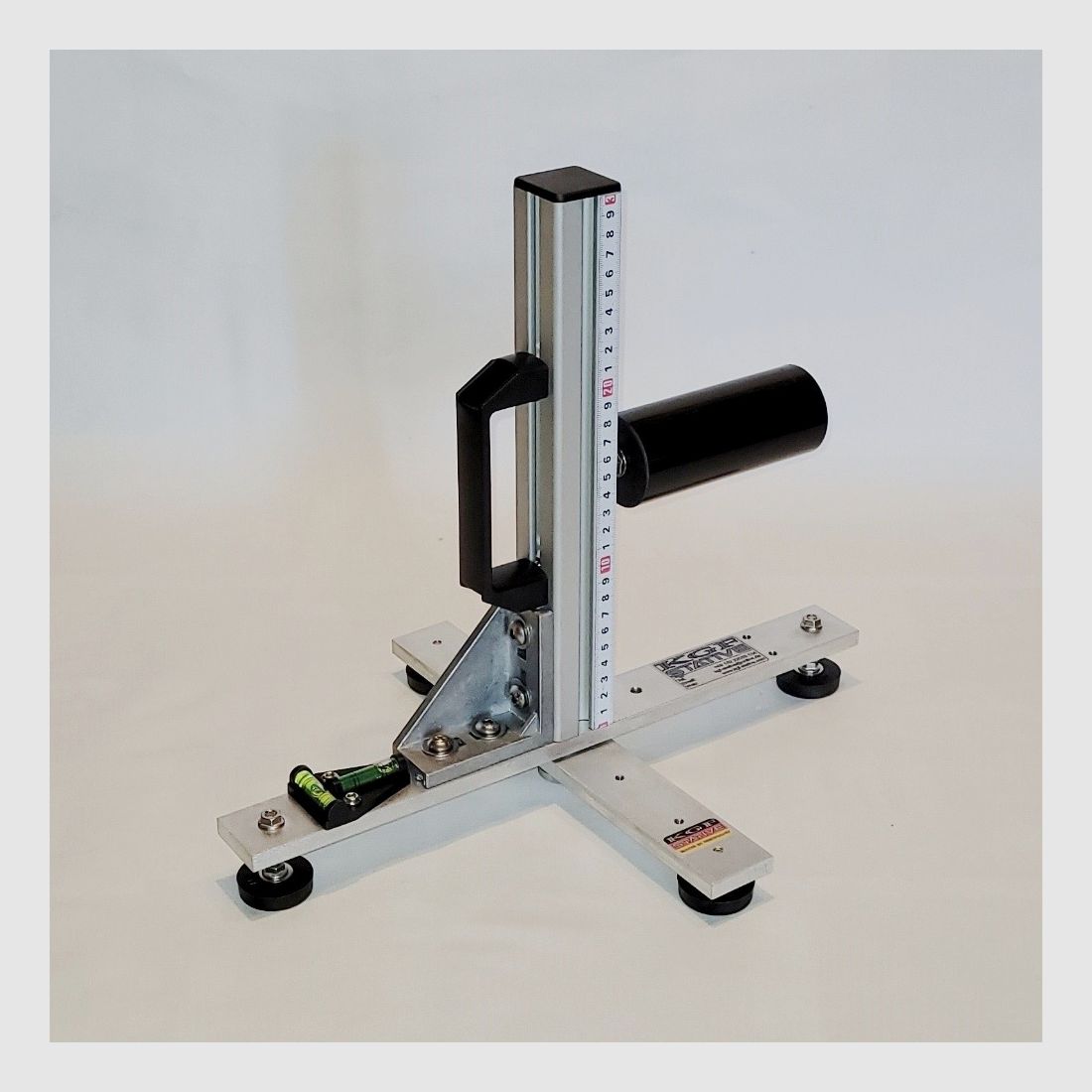 KGF Auflagestativ - Auflageständer Alu X-300-Pro mit Buchenholz-Auflage, klappbar, Waage, Griff und Maßband