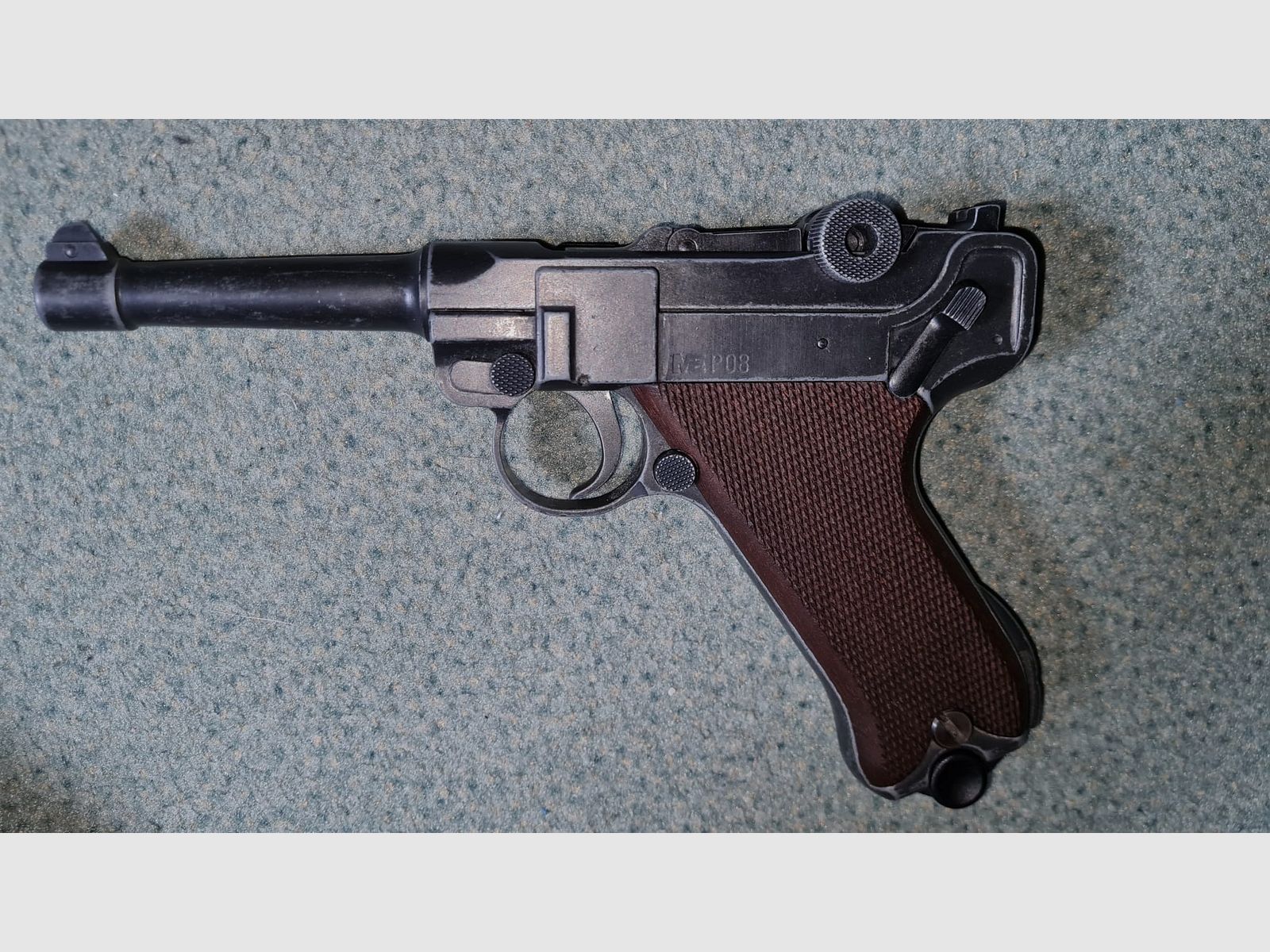 ME Model P08 Parabellum blank firing pistol 9 mm P.A.K. antique finish