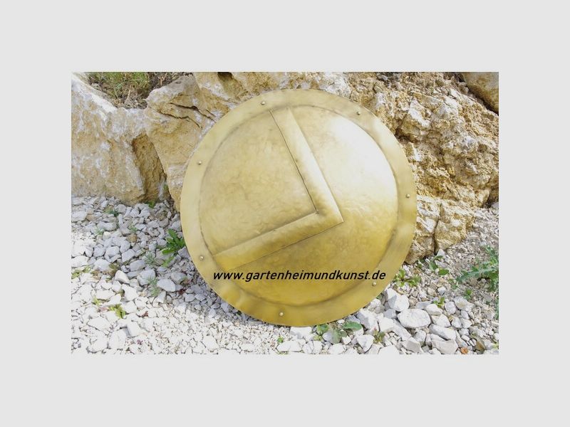 AKTION Schild rund mit Metall Beschlägen SPARTA , Troja , LARP, Festivals