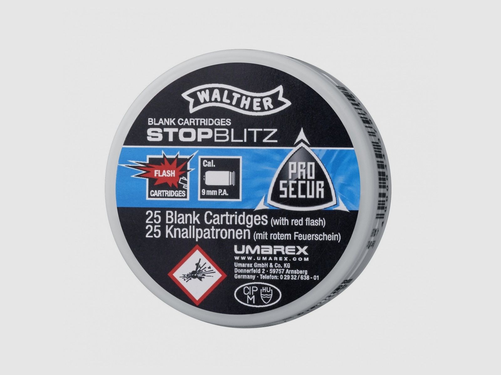 WALTHER Platzpatronen FLASH 9MM PAK STOP BLITZ (X25)