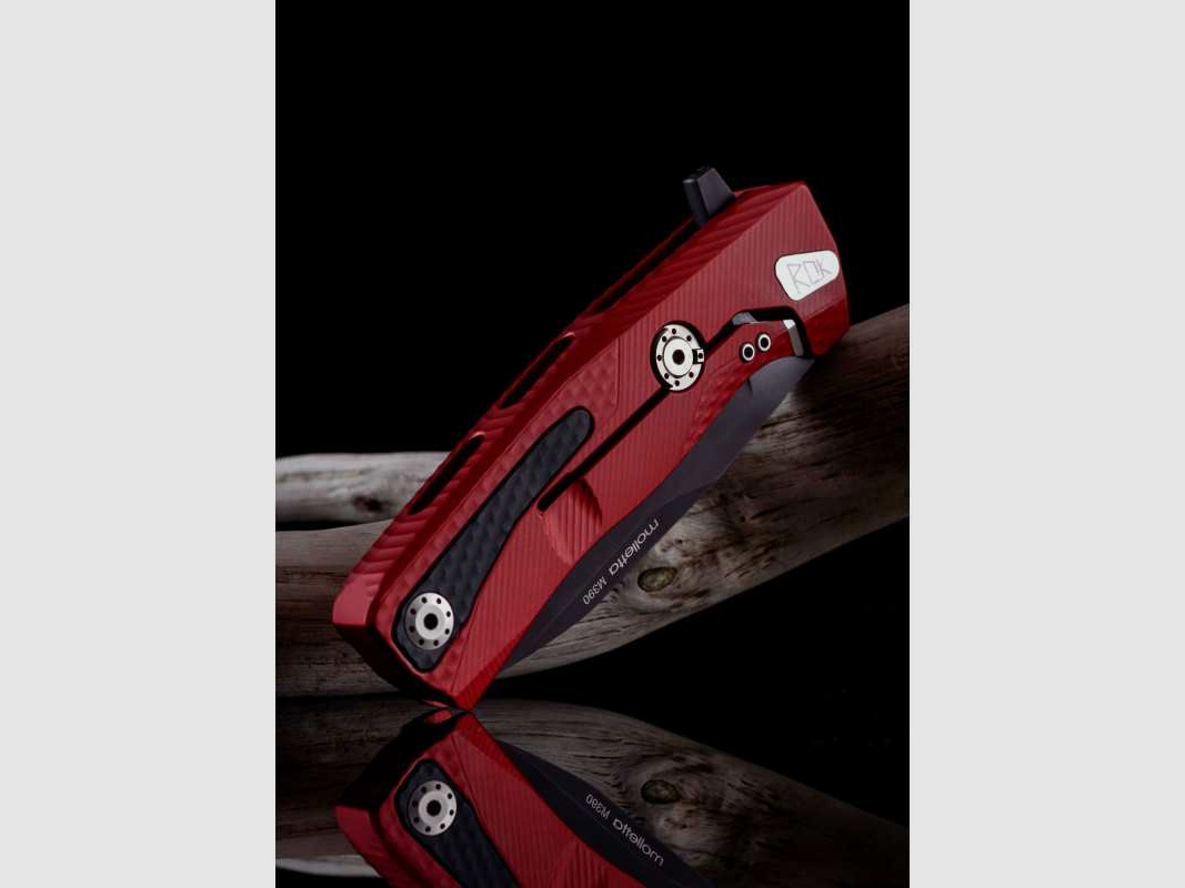 Lionsteel ROK Aluminium Taschenmesser, rot, schwarz