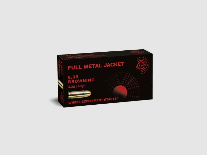 GECO Pistolenmunition 6,35mm/.25Auto VM 50 Stk  50grs/3,2g