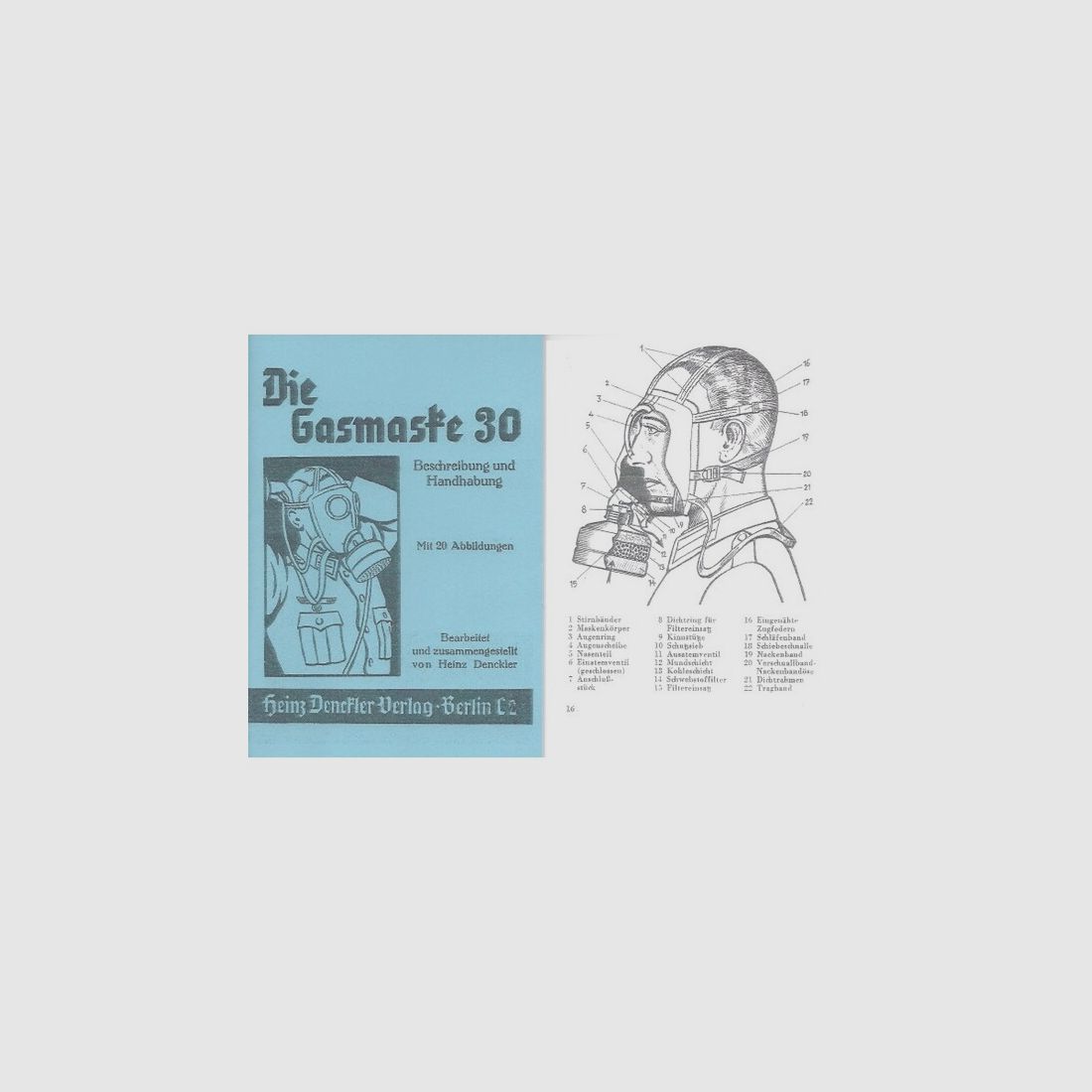 Nachdruck Bedienungsanleitung Gasmaske 30