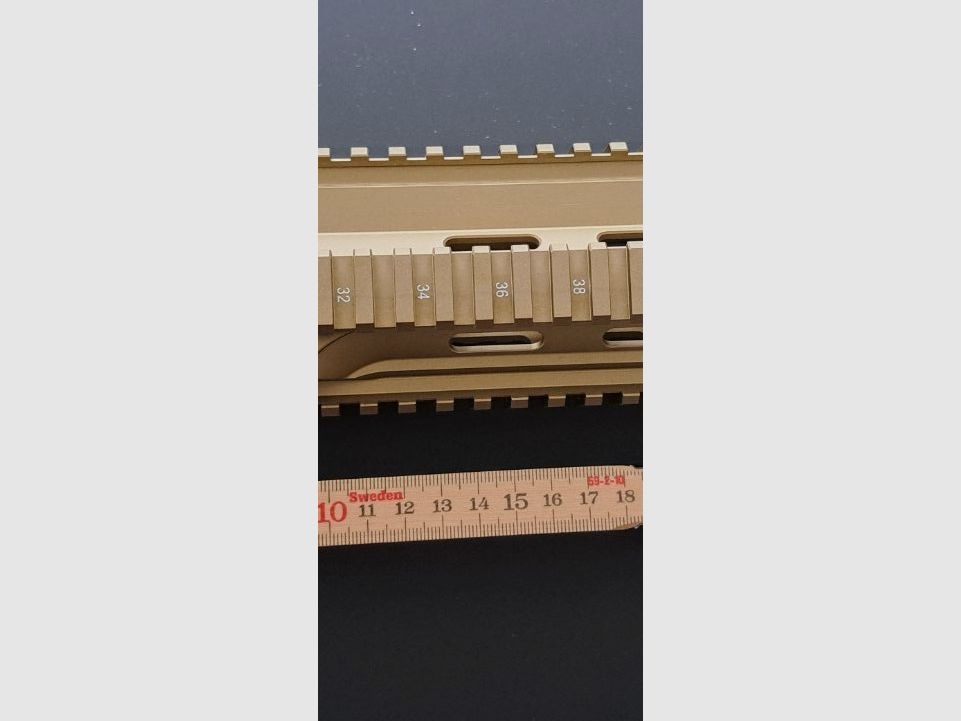 H&K Original Quadrail handguard RAL8000 sand color for MR308 / HK417 length 12'9