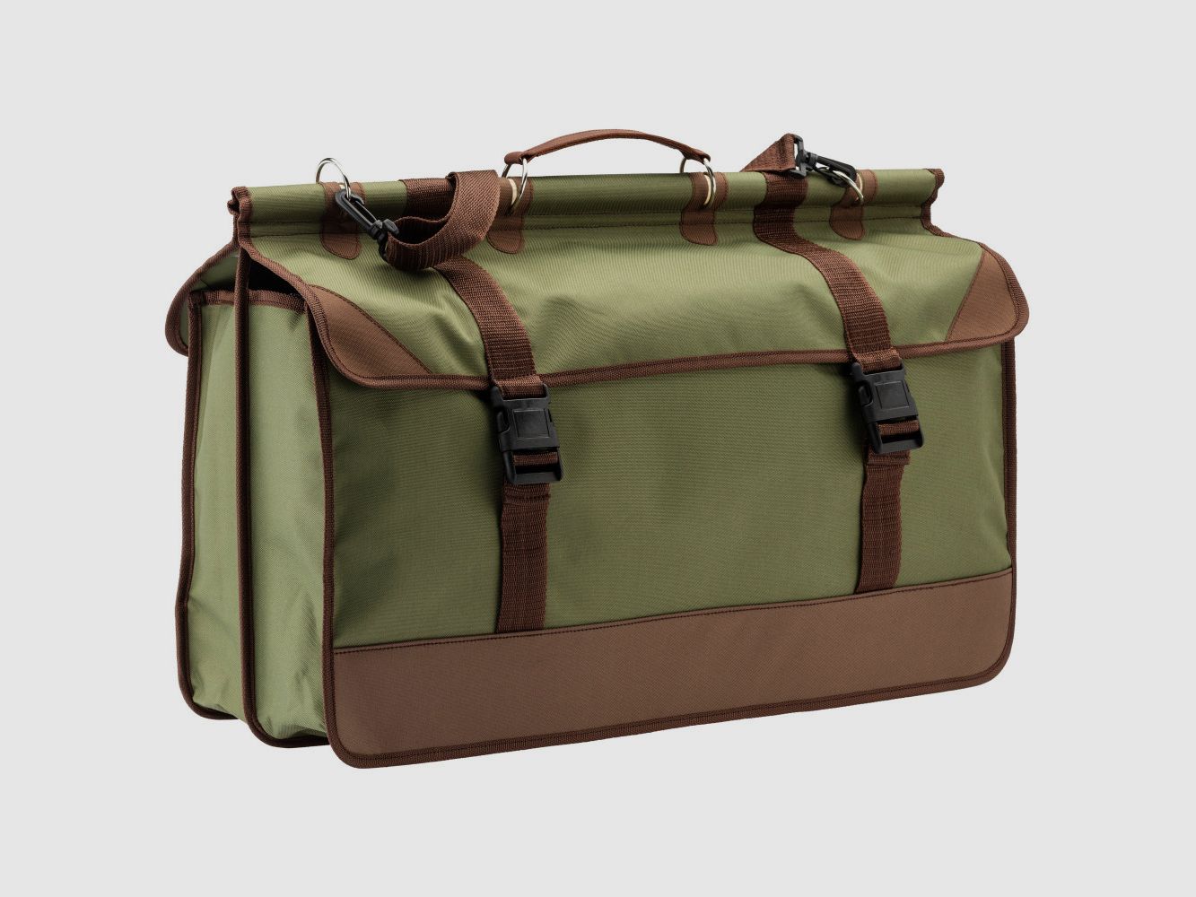 Borsa da caccia verde/marrone in tela – Country Sellerie, immagine 2 di 6