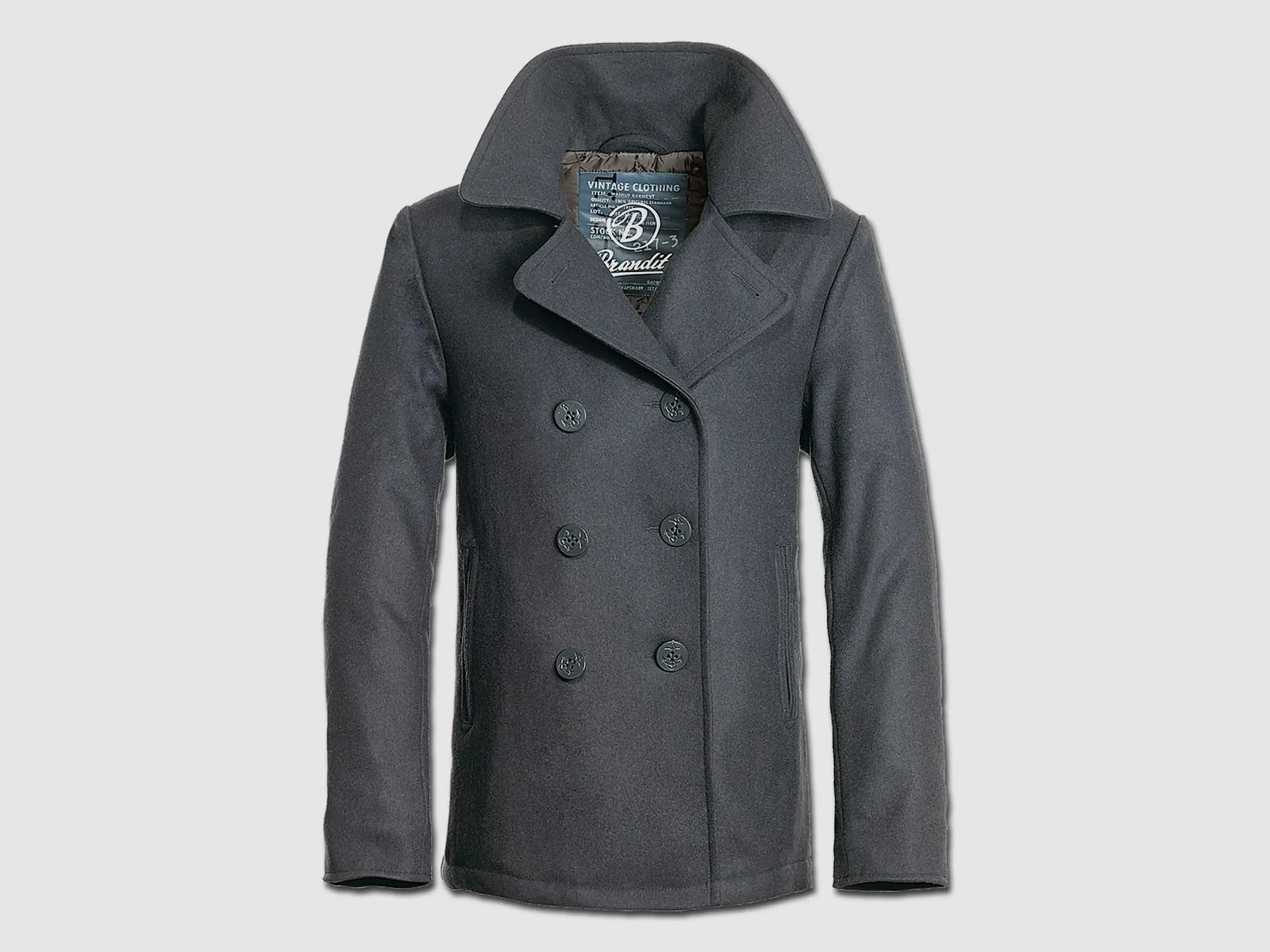 Brandit Brandit Jacket Pea Coat - Black / S Men