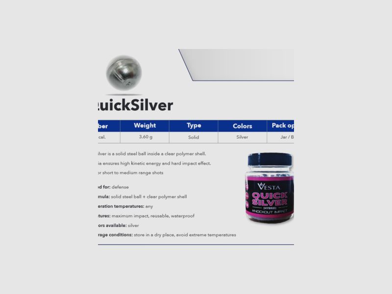 Vesta .50cal Quicksilver Stahlkugel | 3,6 g | 200 Stk., Bild 4 von 6