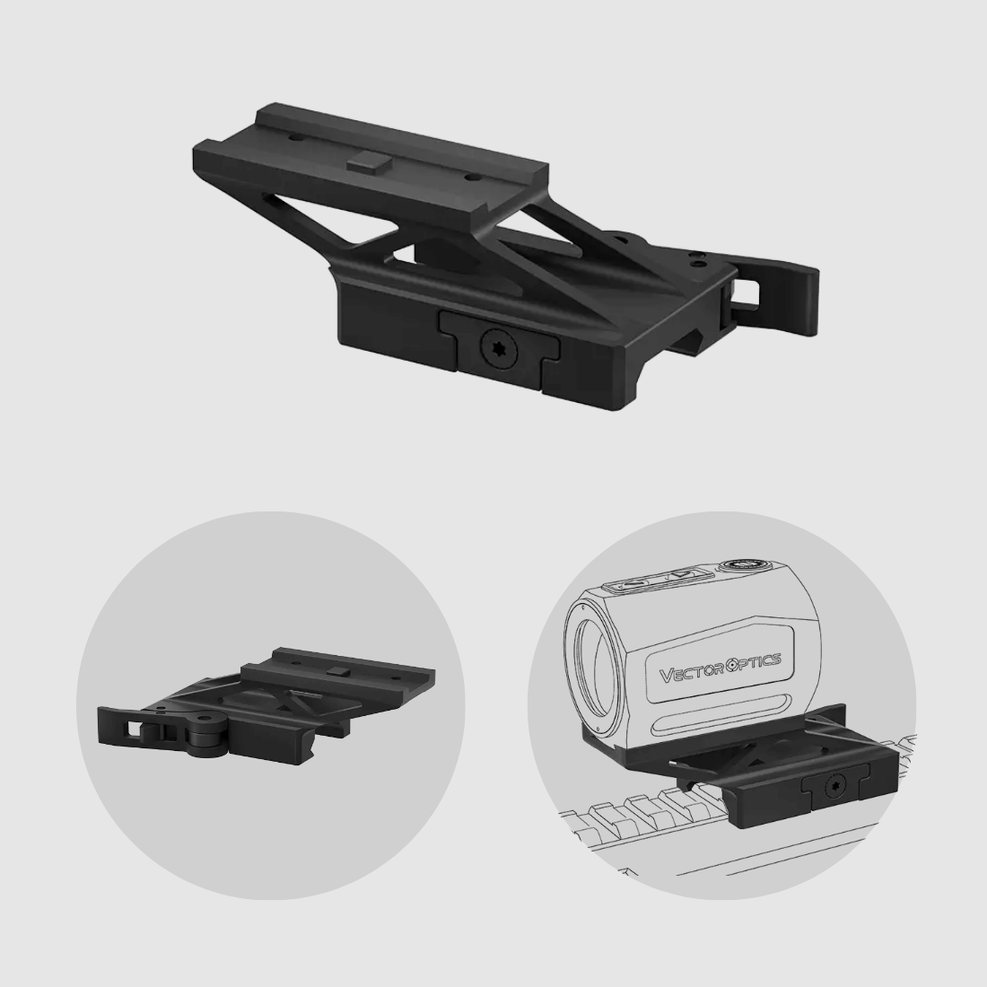 Vector Optics RD74-QD01 Scrapper 1×20 Cantilever Quick Release Riser Mount for 21mm Picatinny