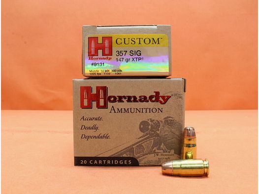 Hornady Patrone .357SIG Hornady 147grs HP (9131) VE 20 Patronen (XTP)/ 9,53g Hohlspitz