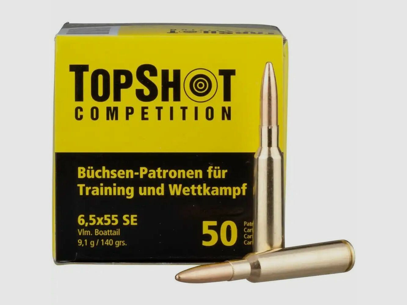 TopShot Competition Competition 6,5x55 FMJ BT 9,1 g / 140 grs. / 50 Stk