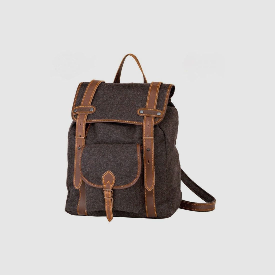 AKAH Wanderrucksack Büffel-Leder mit Loden 15 L