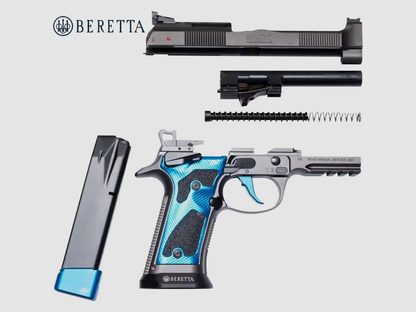 BERETTA 92X DARK SERIES BLUE RDO 9mmLuger