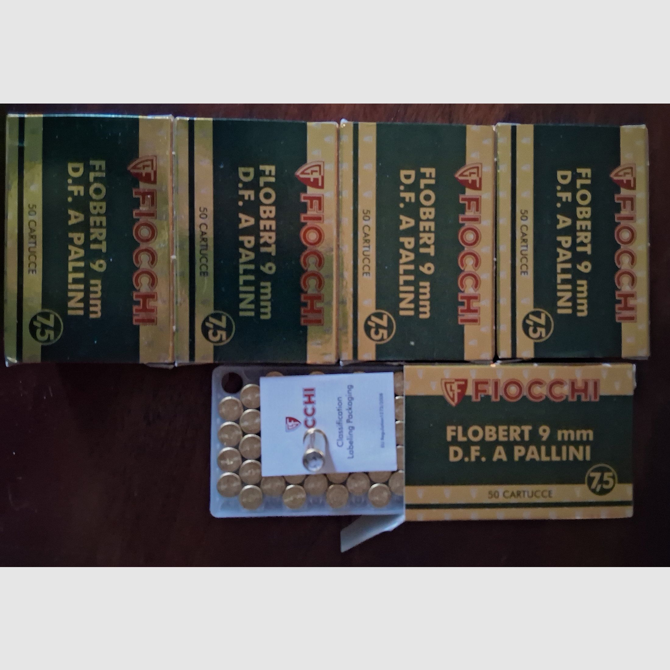 FIOCCHI Flobert 9mm Shots D.F. APALLINI 50 sztuk w opakowaniu N°7,5 - 2,4mm