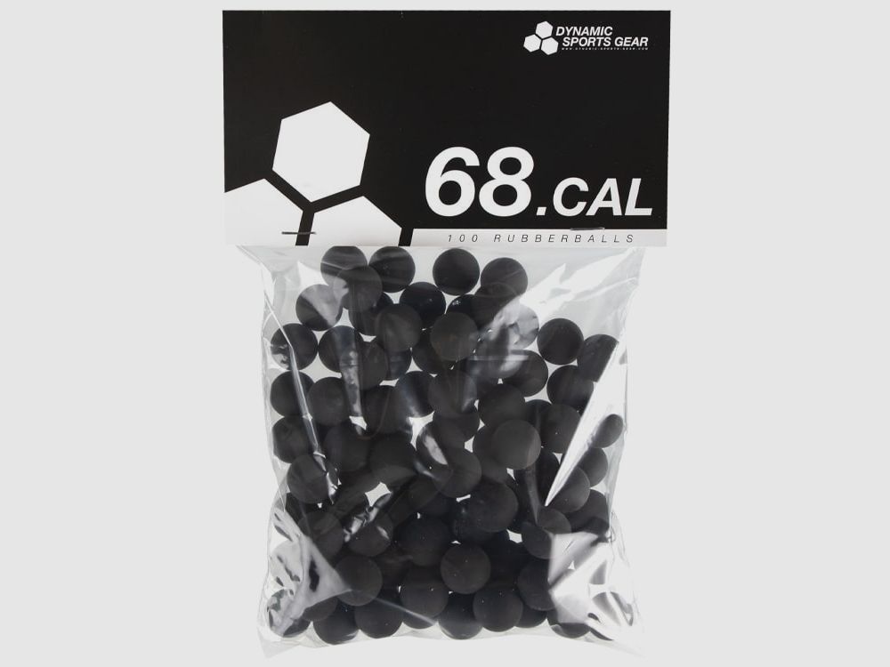 Cal. 68 Paintball Rubberballs / Gummigeschosse (100 Stück) - SCHWARZ