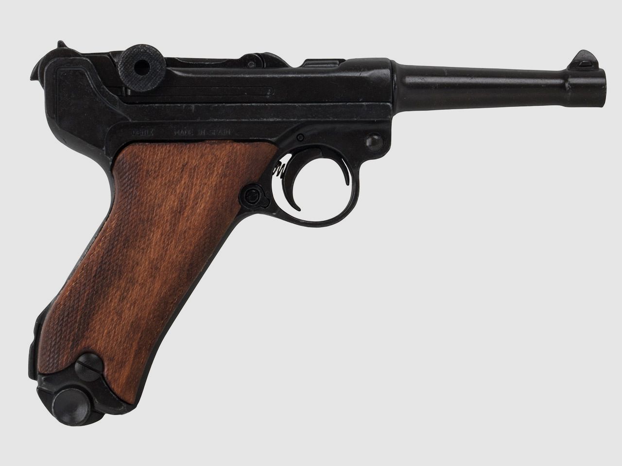 Denix Deko Pistole Denix Parabellum Luger P08 schwarz braune Holzgriffschalen