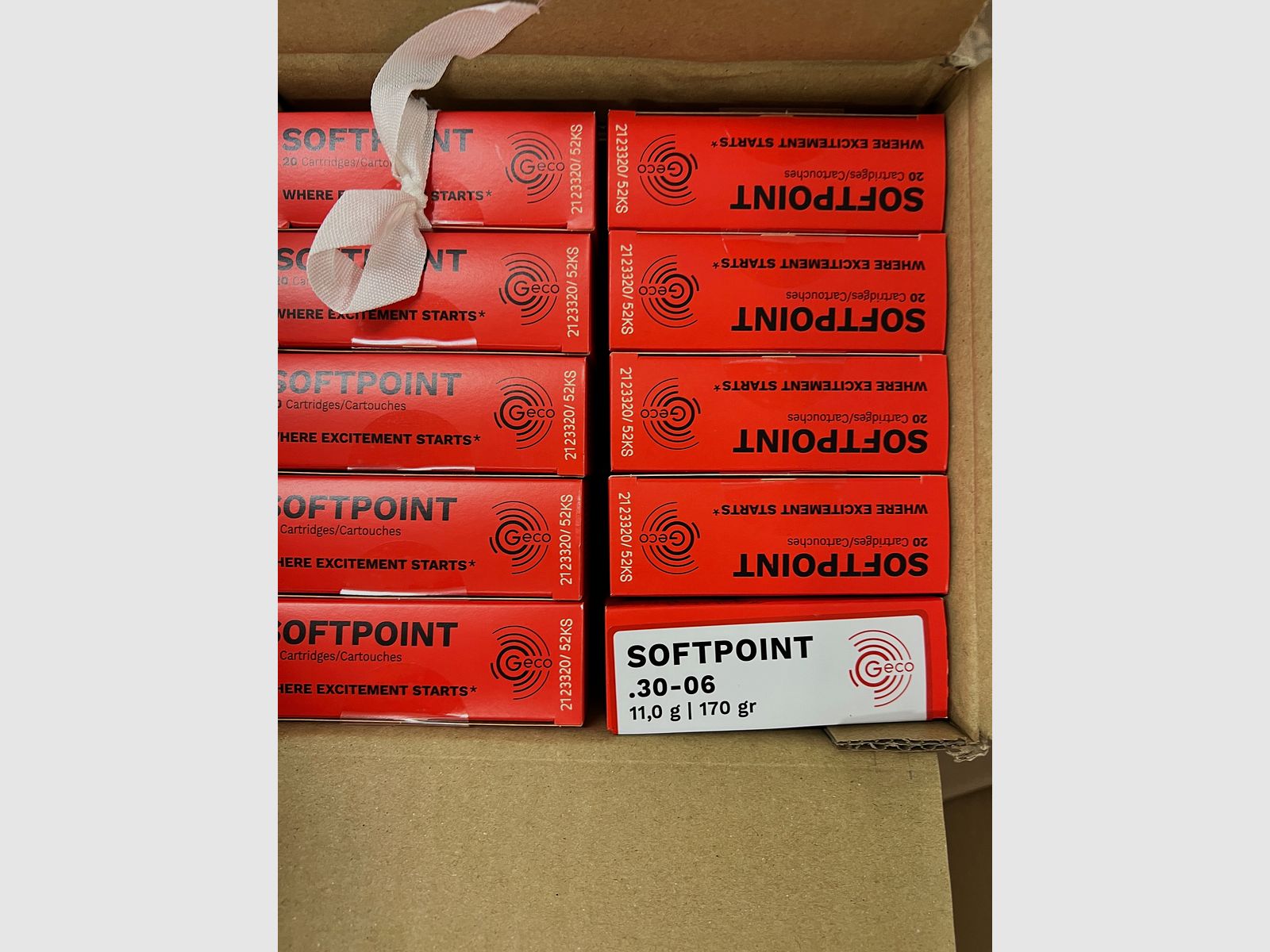 GECO Softpoint 30-06 Spr. Balas de punta blanda 11,0g/170grs.
