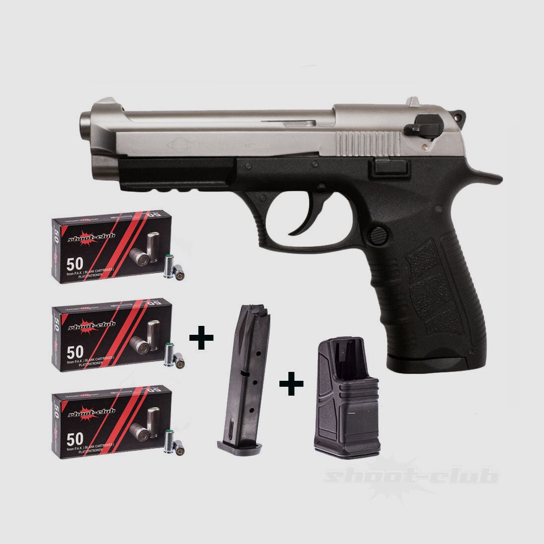 Ekol P92 Magnum Schreckschusspistol 9mmPAK Titan mit Magazin