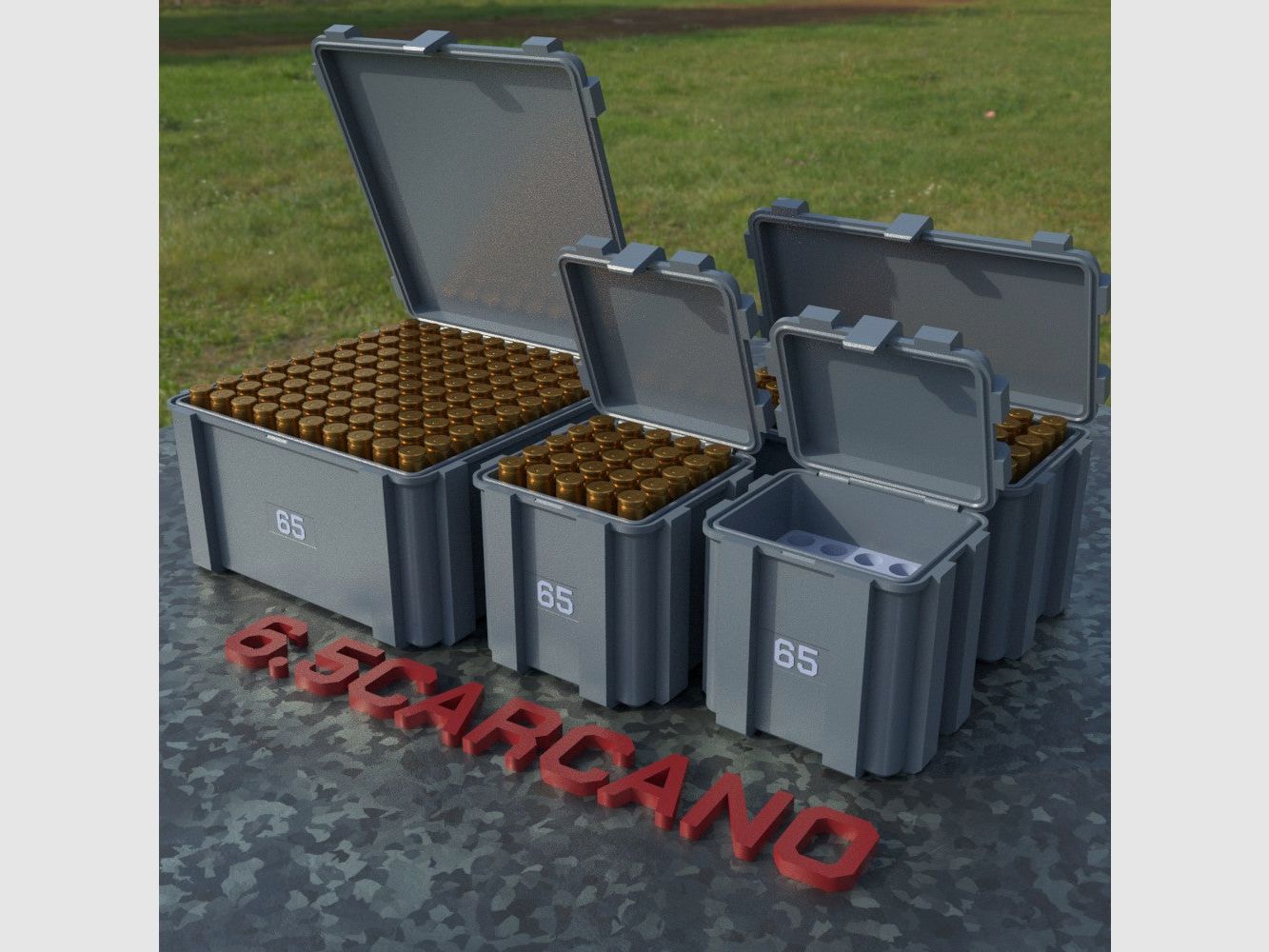 Filamelt Munitionsbox / 6.5mm Carcano / ‘Klappdeckel’ / Patronenbox, Ammo Box