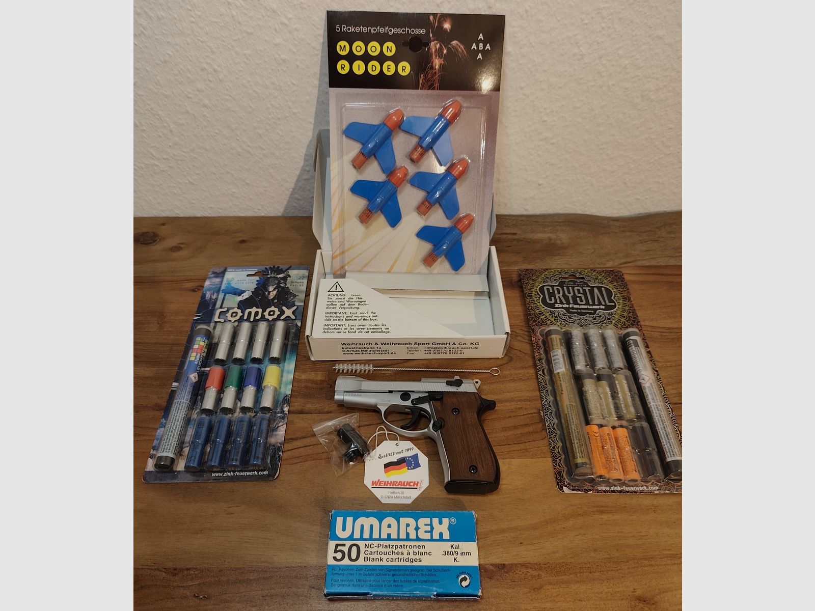 Weihrauch HW 94 Steal Look braune Echtholzgriffe PTB 855 Großes Smmler-Set