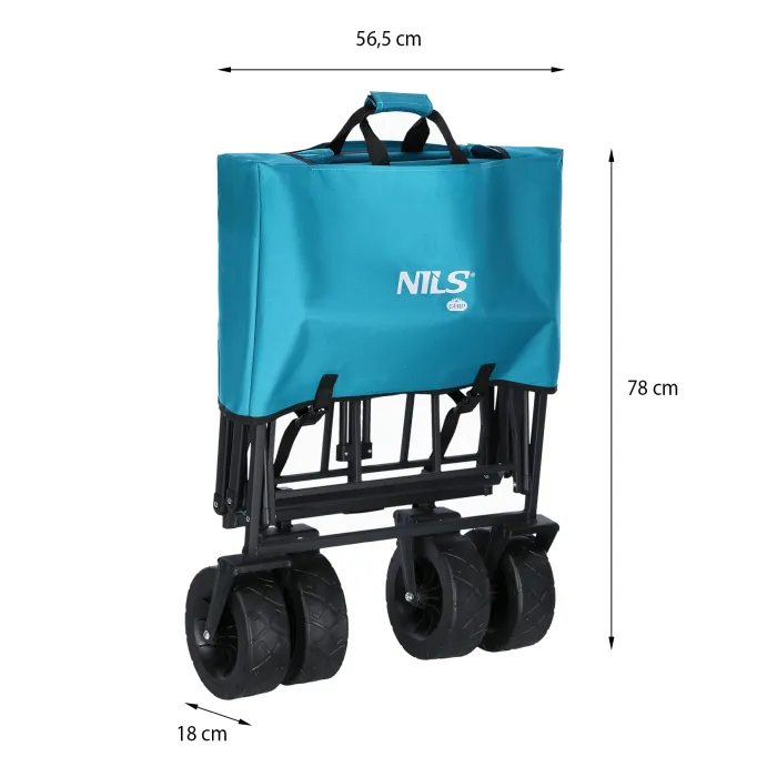 NC1607 Handwagen Turquoise 100L Nils Camp, afbeelding 7 van 11