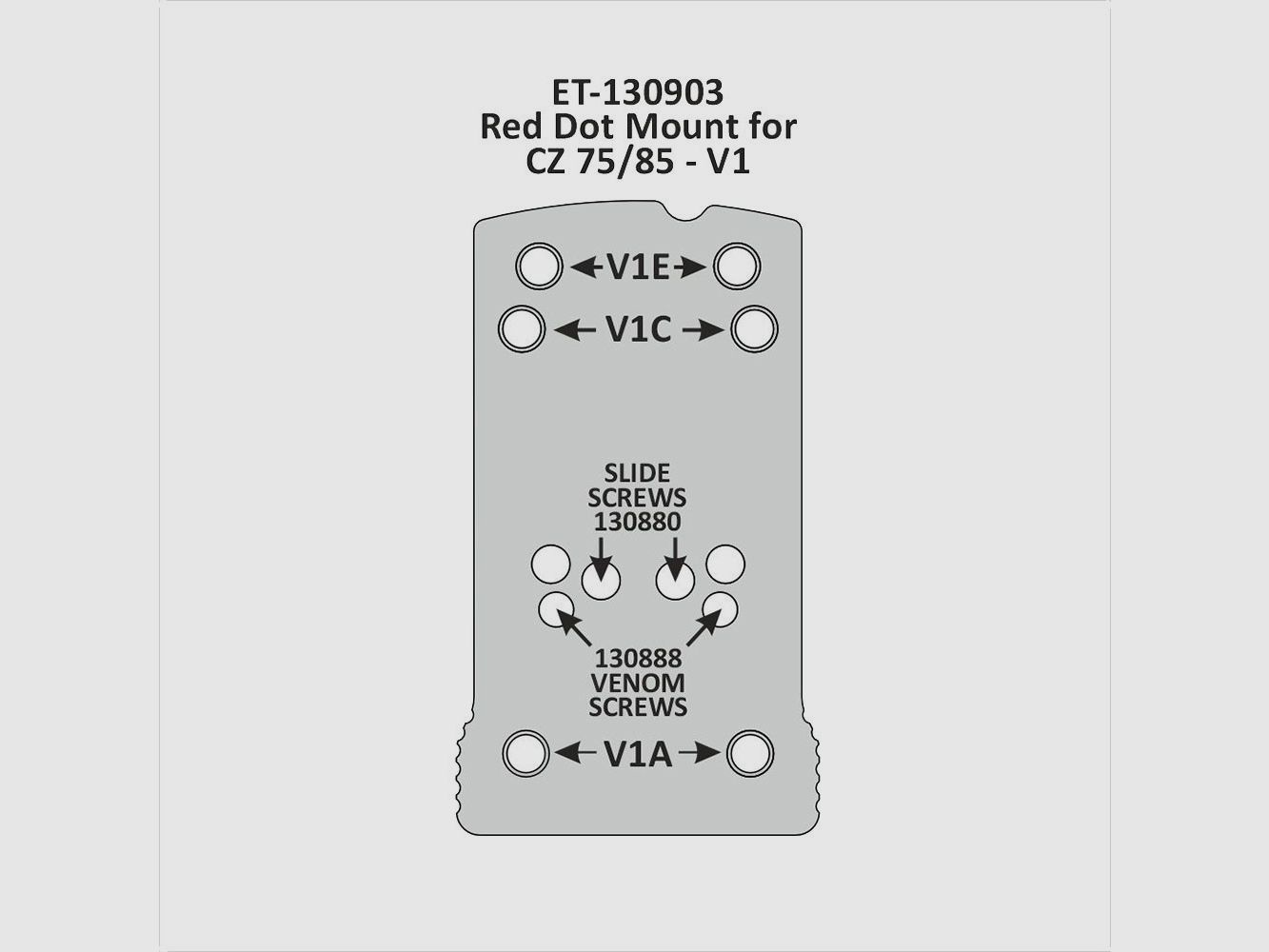 Eemann Tech Support en aluminium pour viseur point rouge pour CZ 75/85 (pas de modèles Shadow), Type: V1, image 3 sur 3