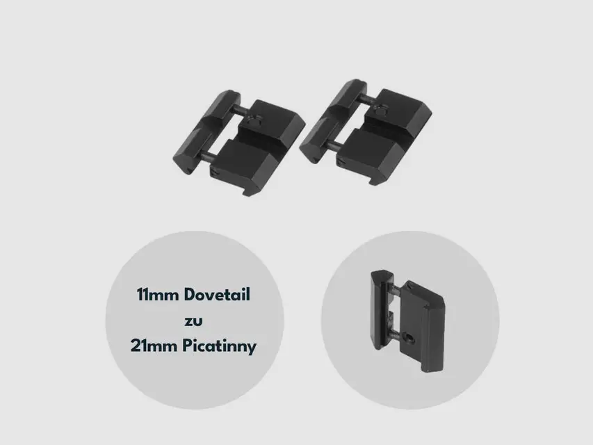 Vector Optics SCRA-06B Adapter z 11mm Dovetail na 21mm Weaver, l=38mm (2szt), zdjęcie 1 z 3