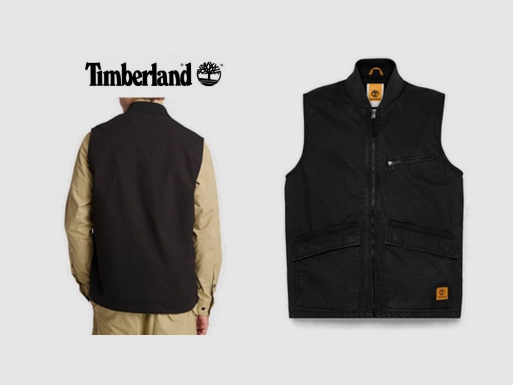 TIMBERLAND Weste aus Canvas Schwarz