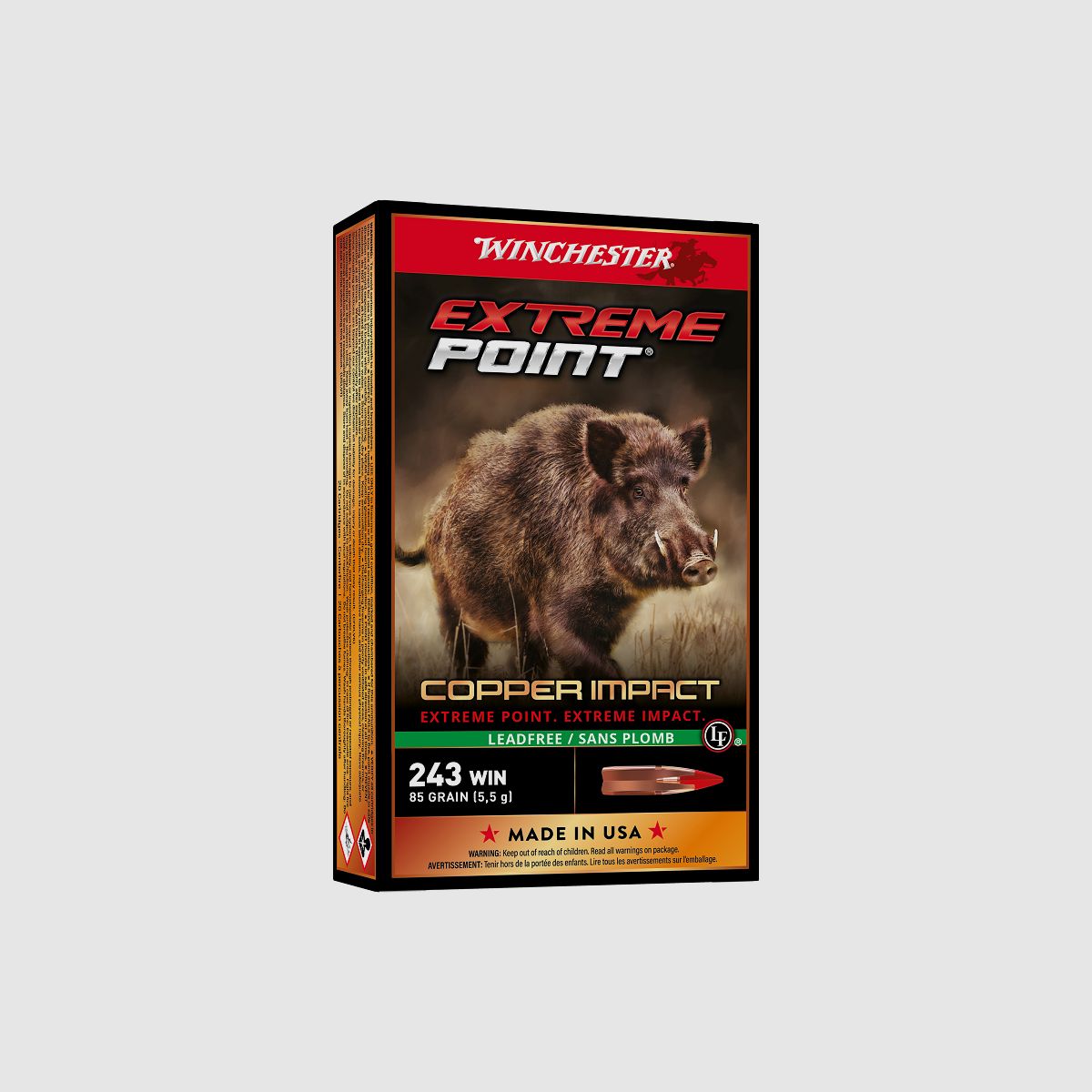 AM.KUL. .243 Win. WINCHESTER 95GR EXTREME POINT (1 of 20 pcs.), image 1 of 2