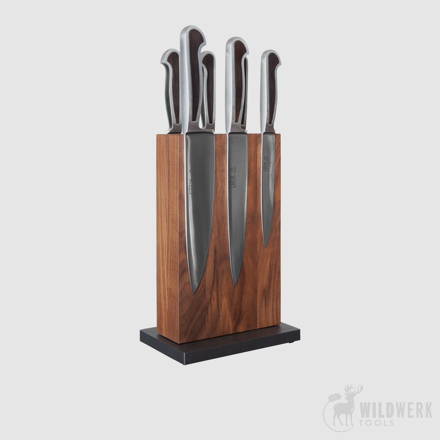 Güde Magnet Knife Block 6 pcs Walnut for Delta