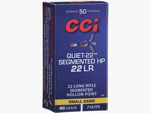 CCI .22 lfb. Quiet-22 Segmented HP 2.6g/40grs.