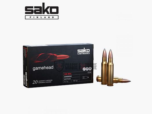 20 cartridges SAKO Gamehead cal 308 Win 180 gr