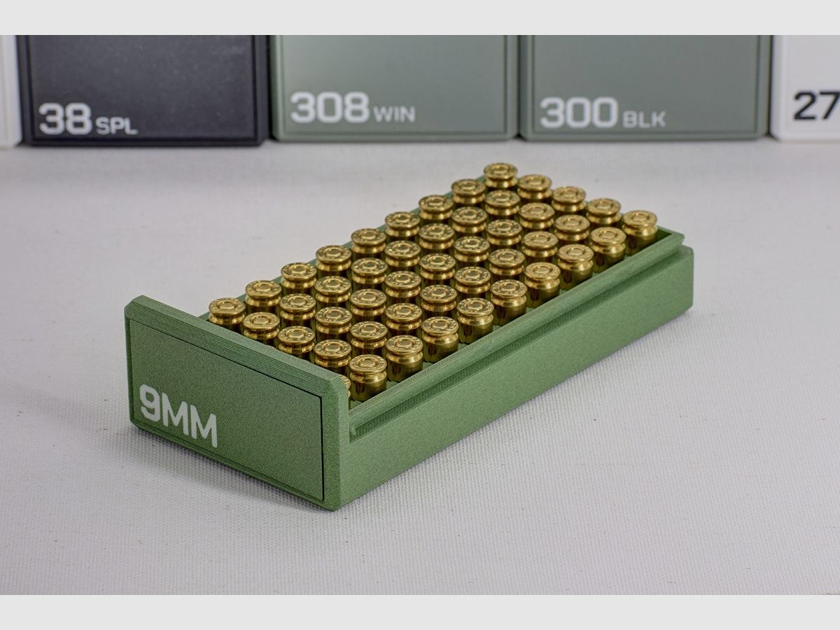 Munitionsbox für 9 mm, .45 ACP & weitere – Präzise Aufbewahrung