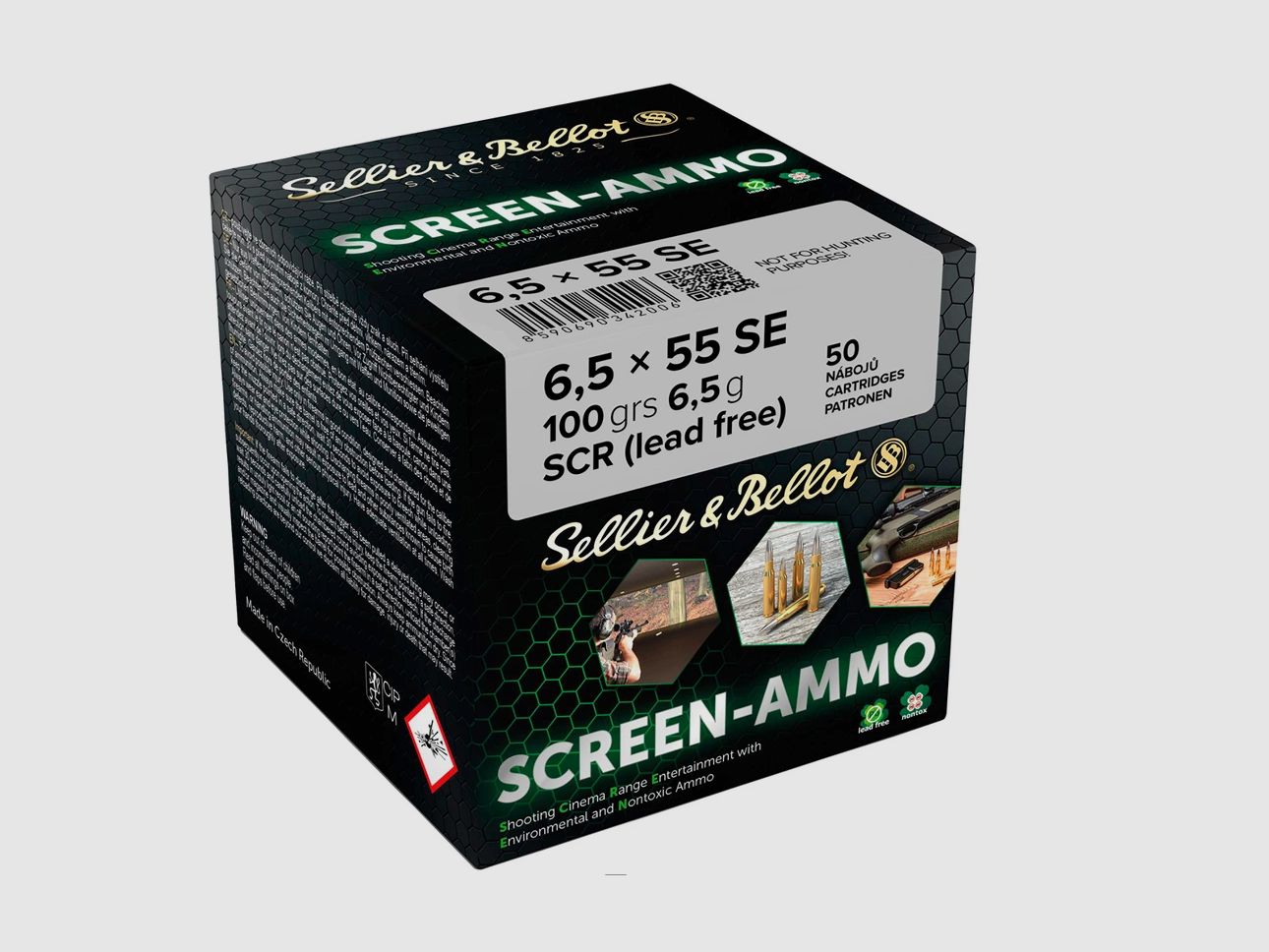 6,5x55 Screen-Ammo SCR Zink 6,5g/100grs. Sellier & Bellot